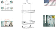 Load image into Gallery viewer, Rustproof Aluminum Shower Caddy - 2-Shelf Overhead Organizer in Satin Chrome