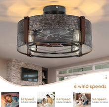 Load image into Gallery viewer, Bladeless Flush Mount Ceiling Fan with Timer - Vintage Style for Small Spaces