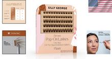 Load image into Gallery viewer, Natural Look Brown Pop-On Lashes - Customizable 1-Step Faux Clusters, Pack of 60