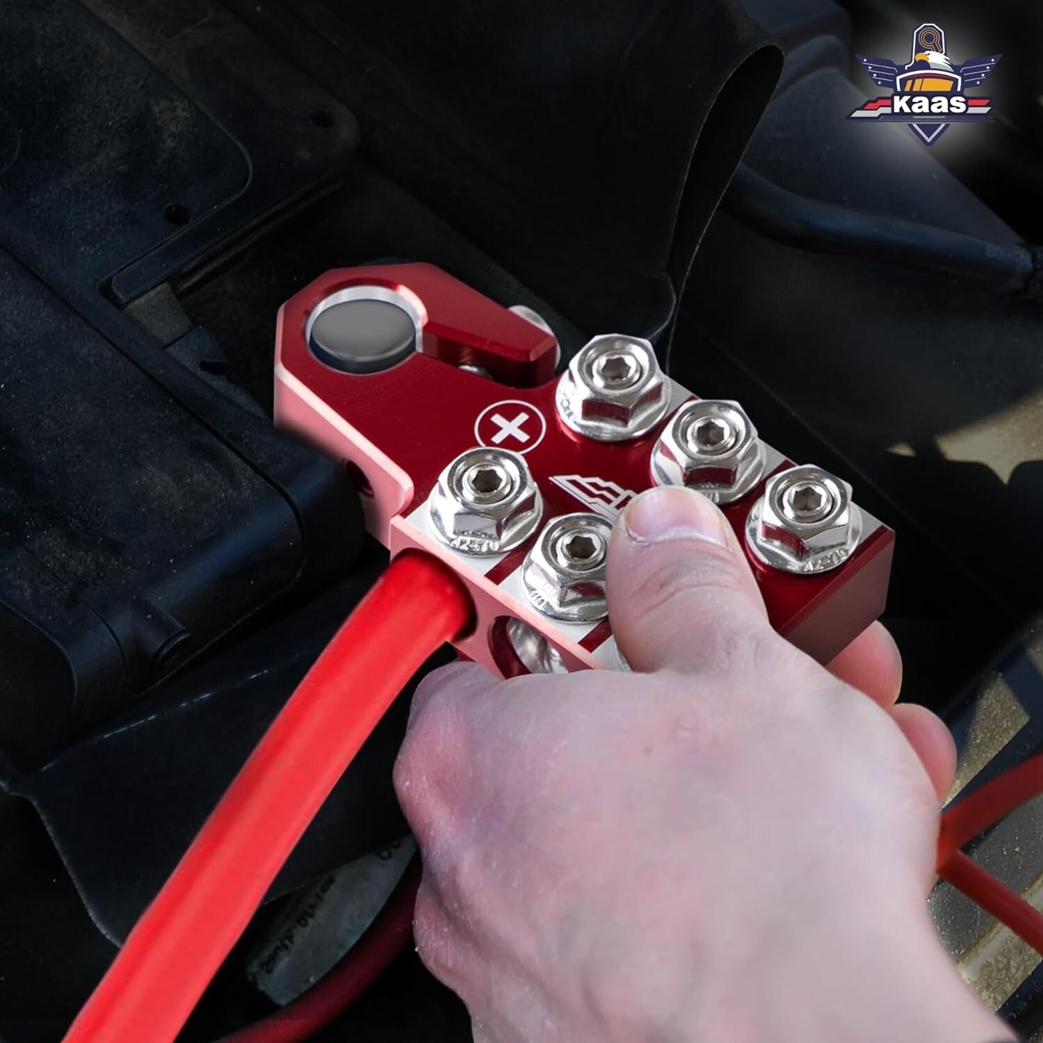 Durable Battery Terminal Clamps - Red & Blue Anode Top Post Set for All Vehicles