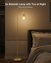 Load image into Gallery viewer, Stylish 63.75" Gold Industrial Floor Lamp with Eco-Friendly 4W LED &amp; Footswitch