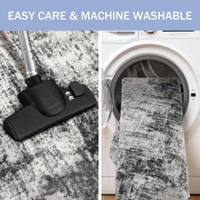 Load image into Gallery viewer, Elegant Black &amp; Grey 3x10 Ft Indoor Runner Rug - Soft, Durable, Abstract Design