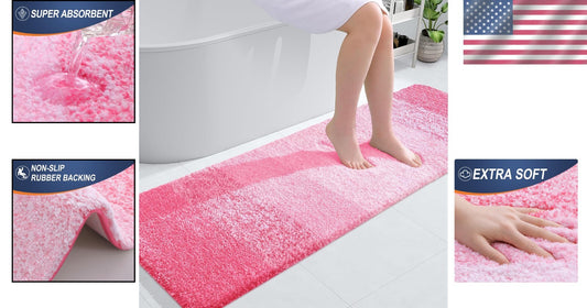 Versatile Pink Bathroom Runner 59x20 - Soft, Quick Dry, and Stylish for Any Room