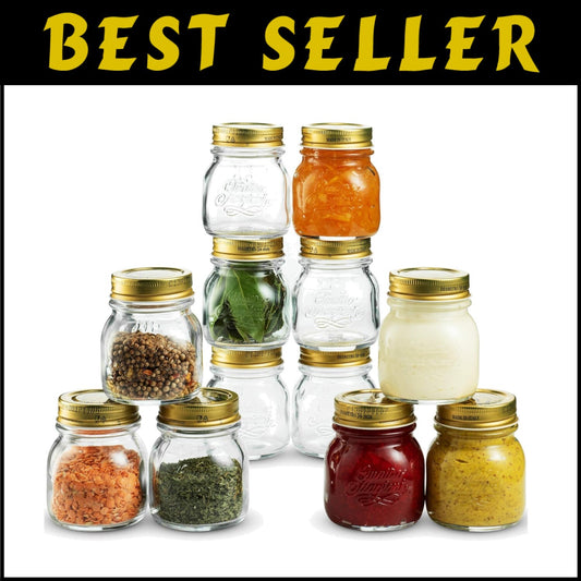 Quattro Stagioni Durable 5 oz Mini Mason Jars - Perfect for Canning & Storage