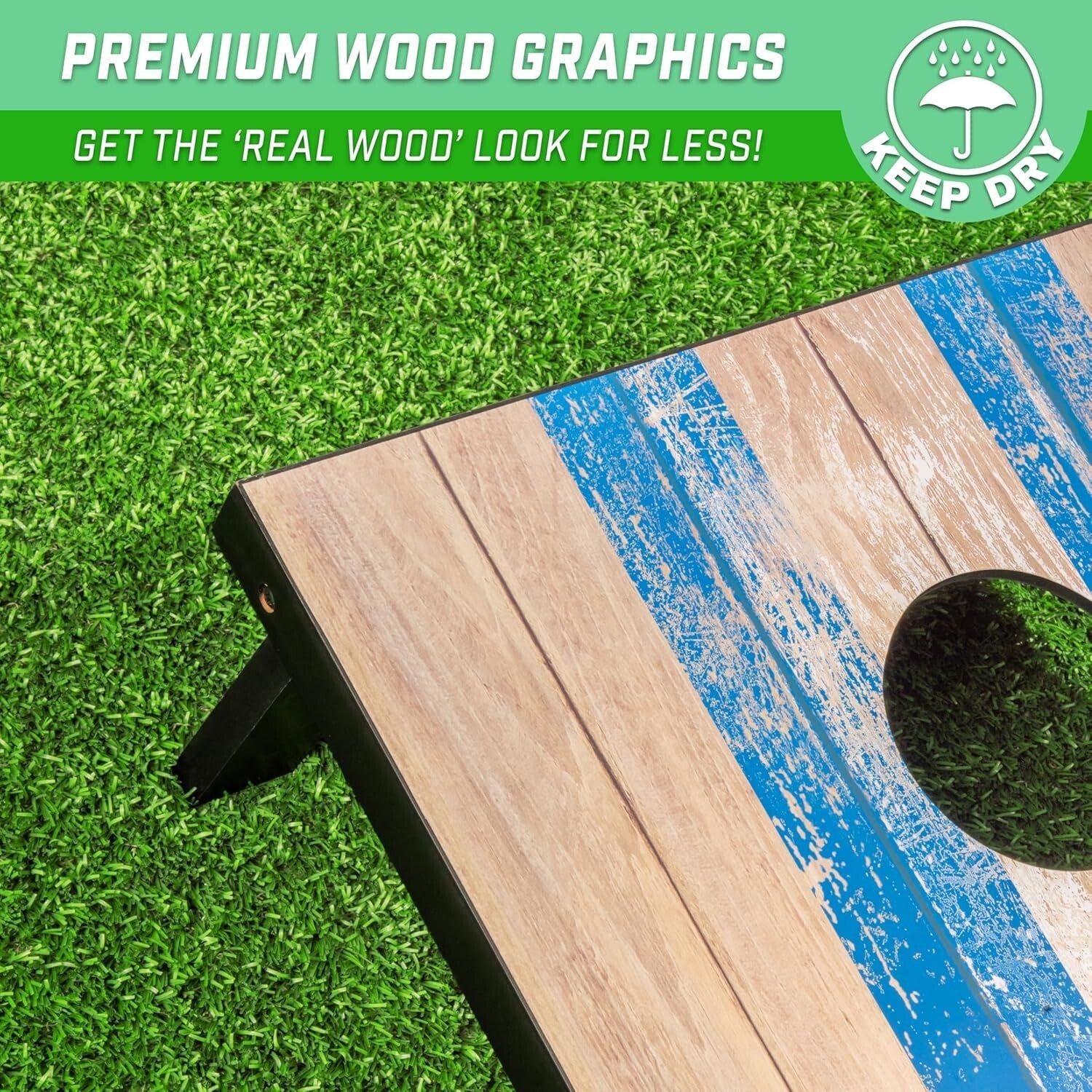 All-Weather Cornhole Set – Portable 3 x 2 Ft Boards with Beans & Rules Included