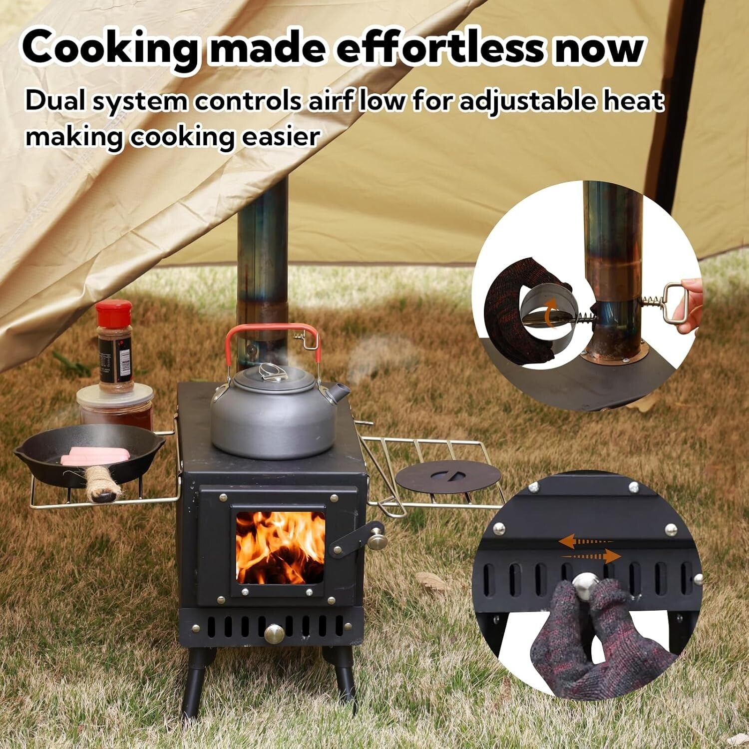 All-in-One Camping Stove – Wood Burning, Portable with Spark Safety Features