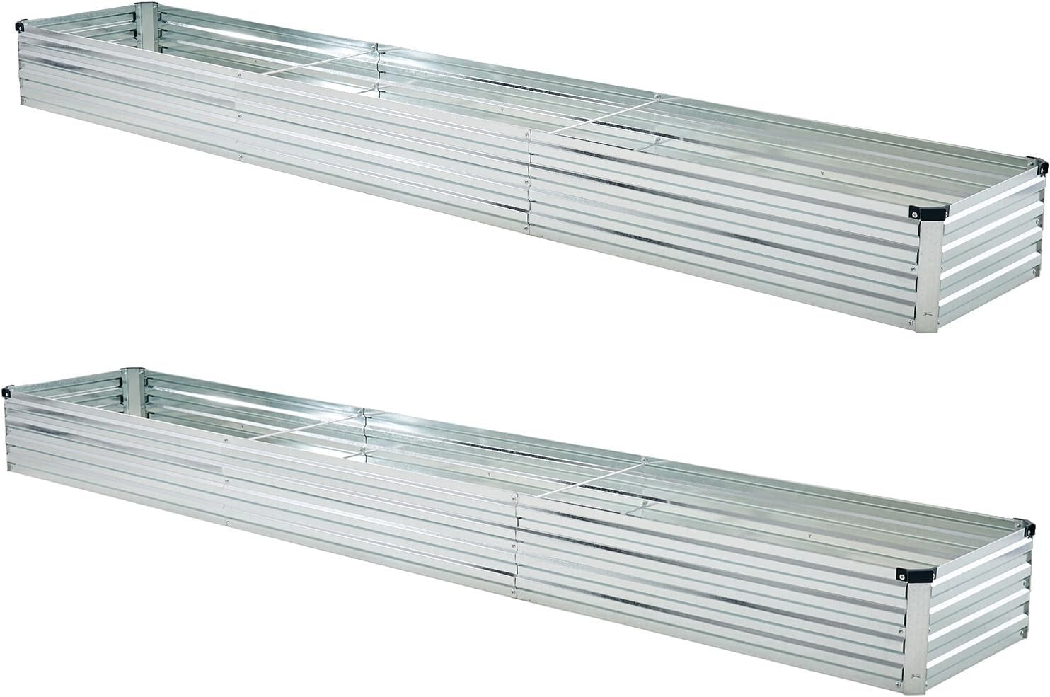 Stylish 10x2x1ft Galvanized Patio Planter - Ideal for Vegetables and Succulents