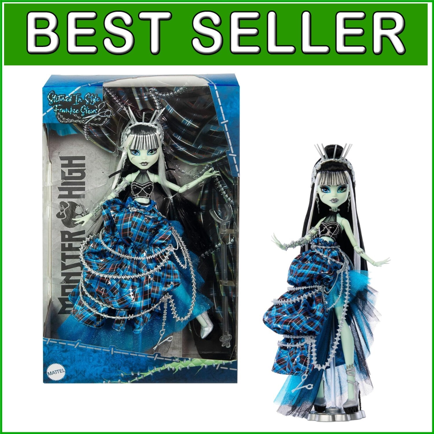 Electrifying Frankie Stein Collector Doll: Stitched in Style with Couture Gown