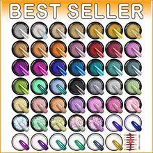 Load image into Gallery viewer, Versatile Chrome Powder Nail Art Kit: 48 Colors &amp; Sponge Applicators Included