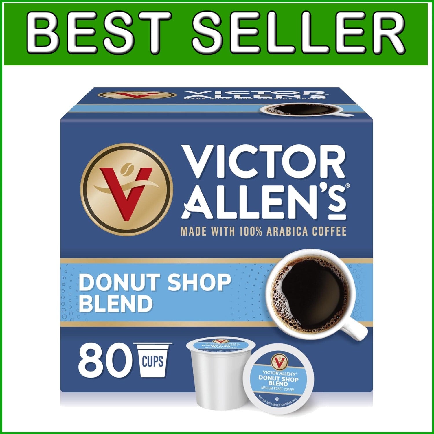 80 Count Donut Shop Blend Medium Roast Single Serve Pods for Coffee Purists