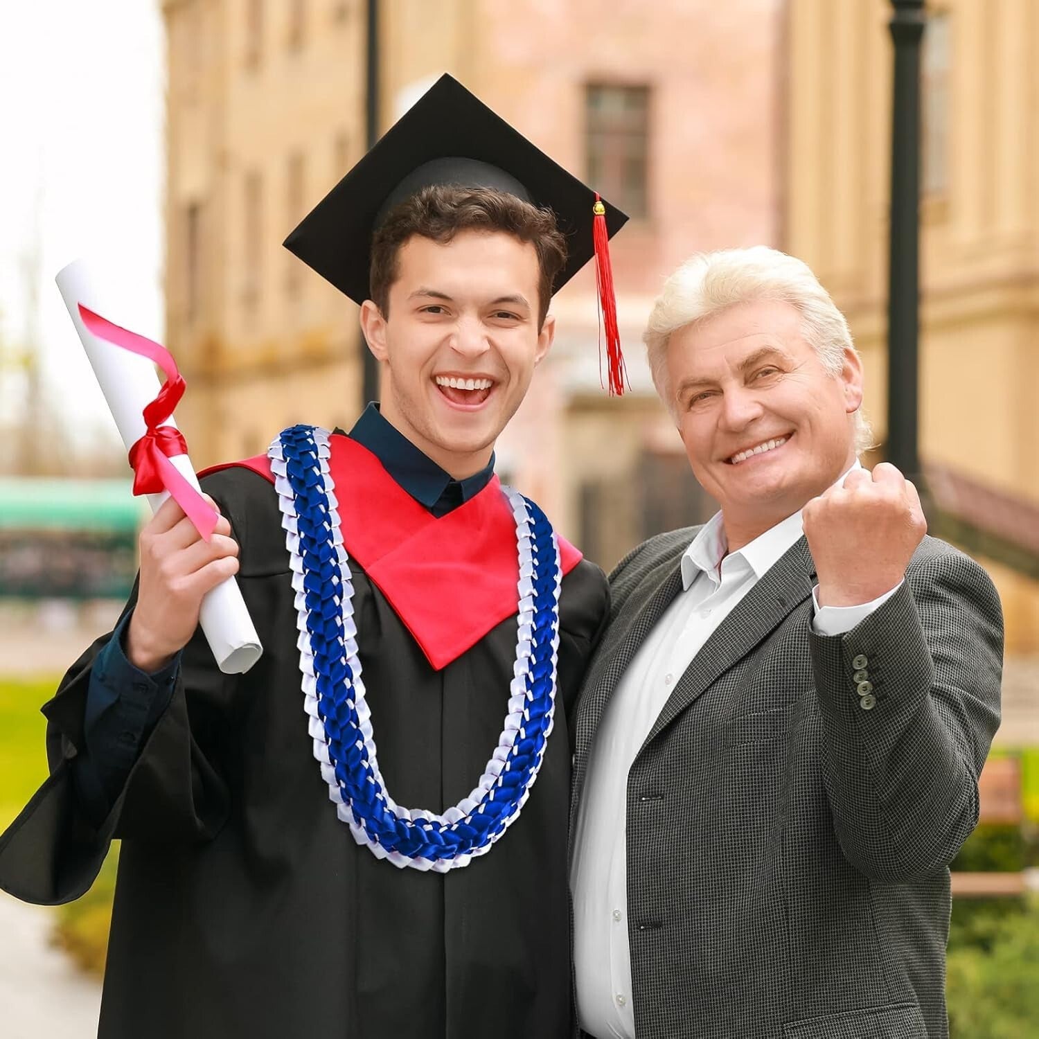 Customizable 2025 Graduation Lei | Vibrant, Handmade Double Braided Necklace