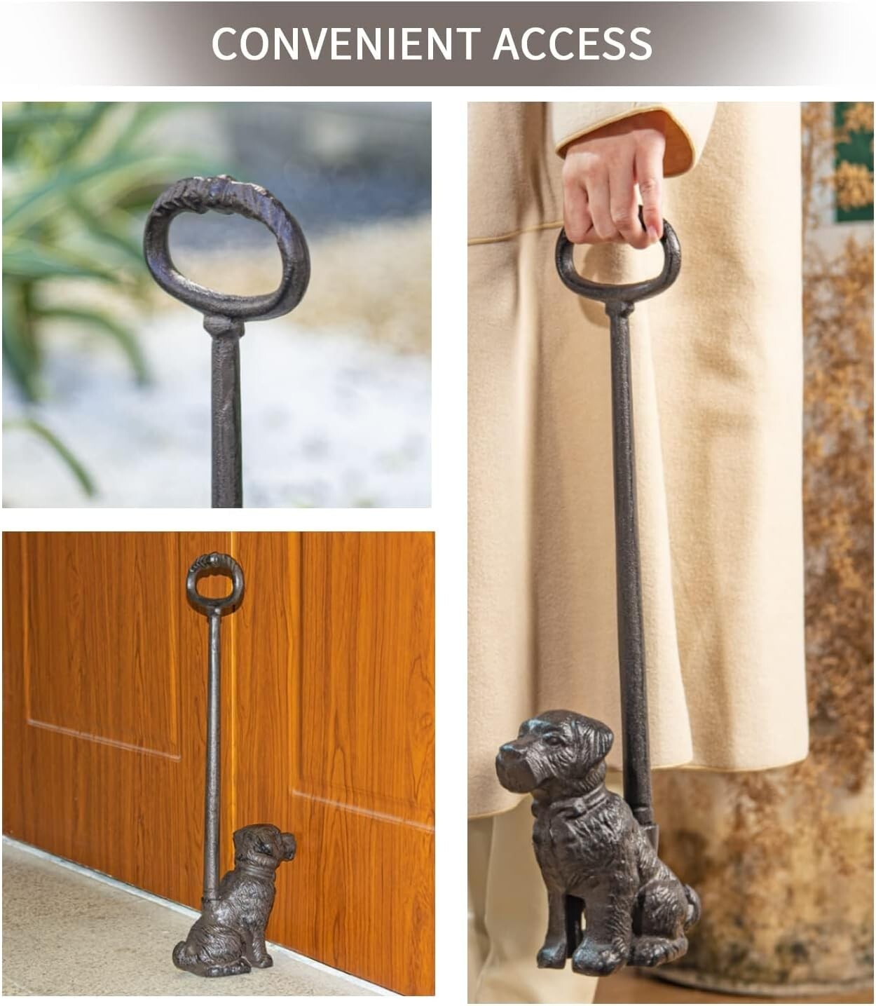 Functional Dog Design Cast Iron Door Stopper - Antique Style Home Accent