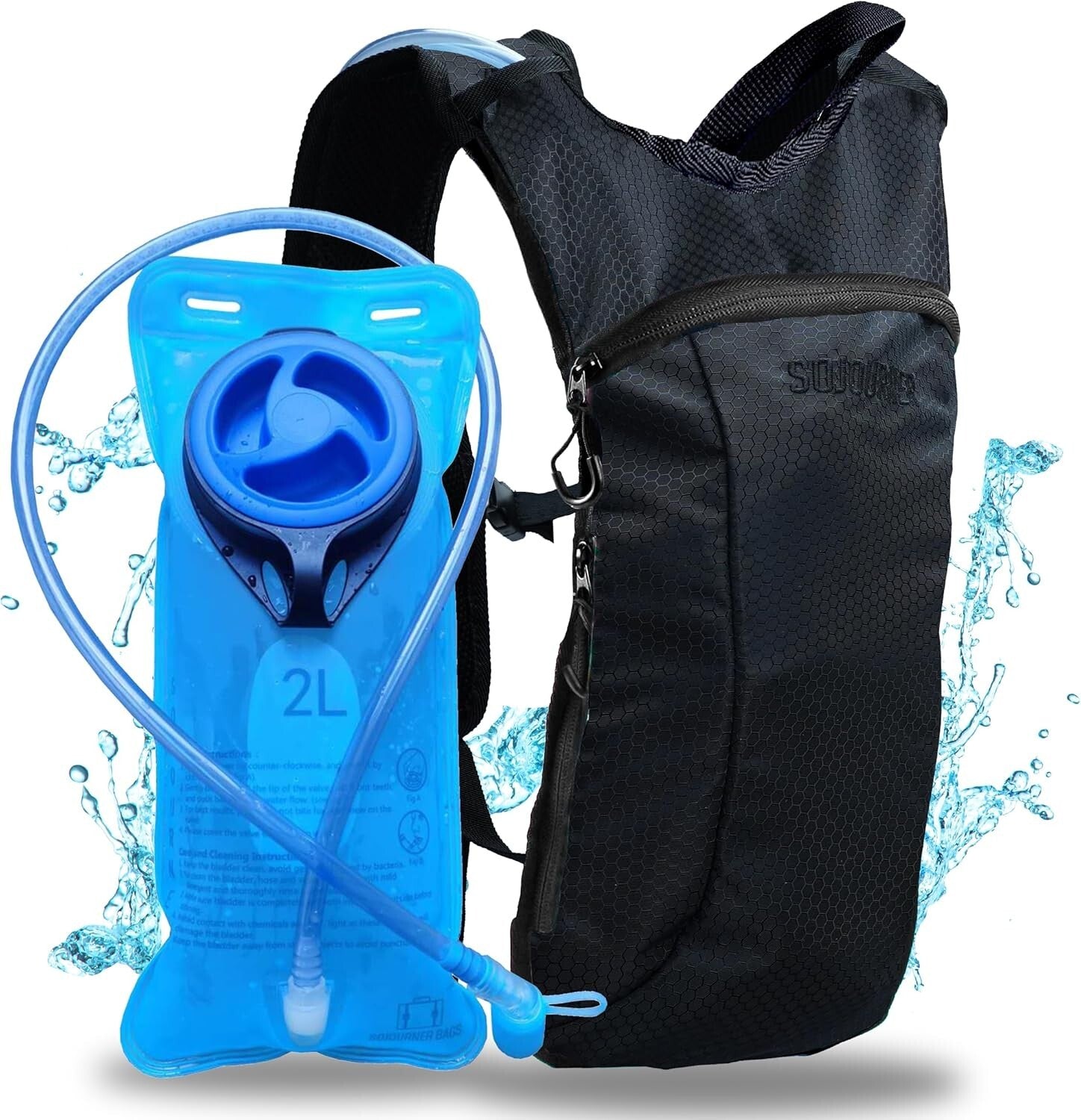 Lightweight 2L Hydration Backpack with Adjustable Straps for Festivals & Sports