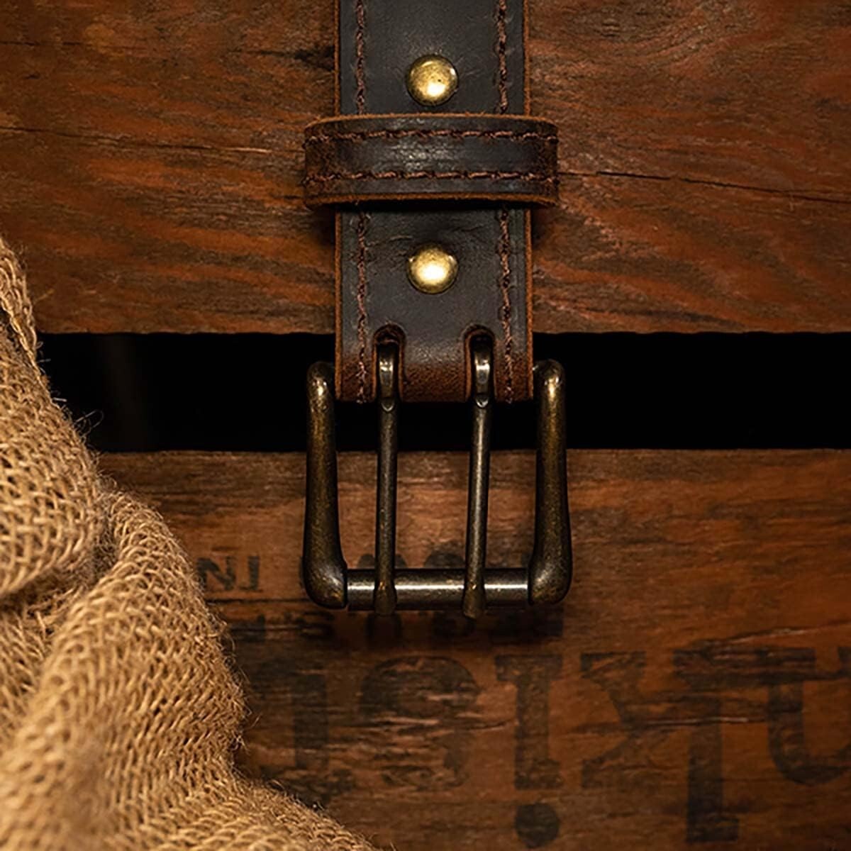 Durable Amish Crafted Leather Belt - Double Prong with Antique Finish 1½"