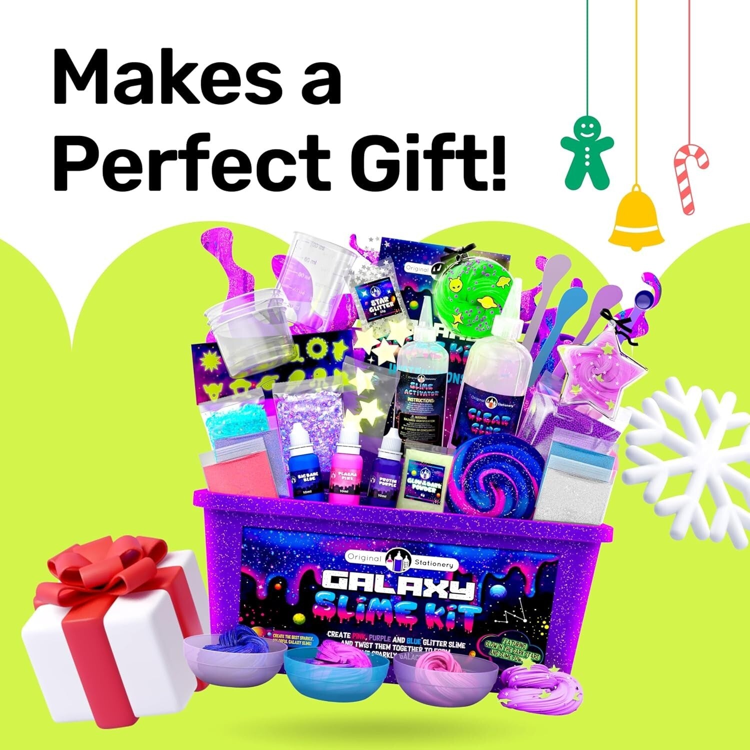 25-Piece Glow in The Dark Galaxy Slime Craft Kit - Fun Easter Gift for Girls