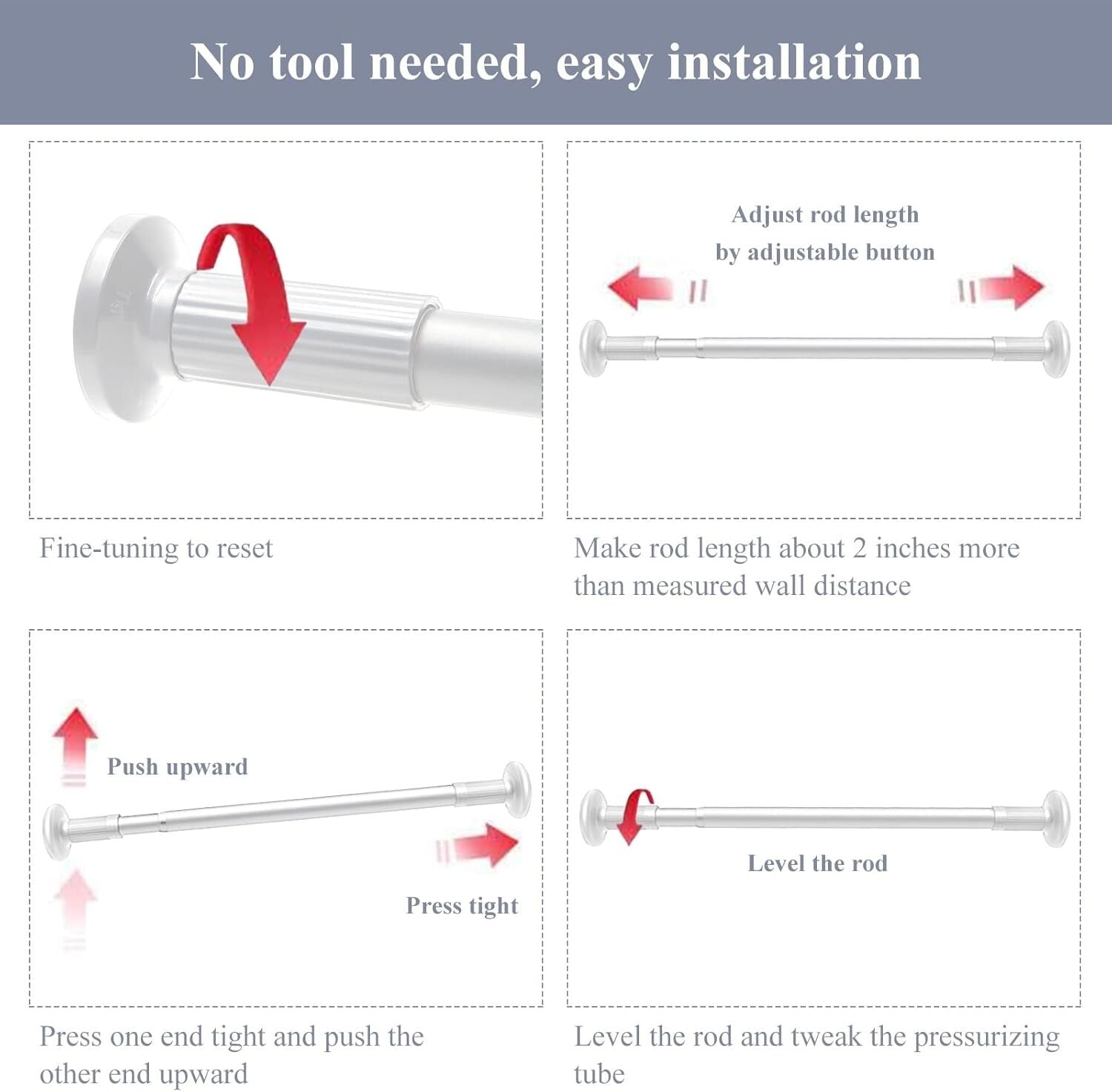 Eco-Friendly Adjustable Tension Rod 51-168 Inches - Versatile for Indoor/Outdoor