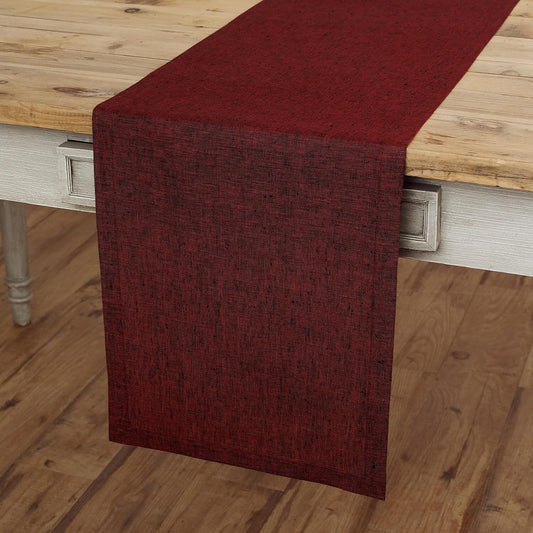 Sophisticated Solid Red Garnet Linen Table Runner - Perfect for Celebrations