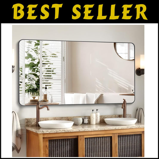 Modern 36" x 48" Decorative Mirror with Rustproof Frame - Perfect for Any Room