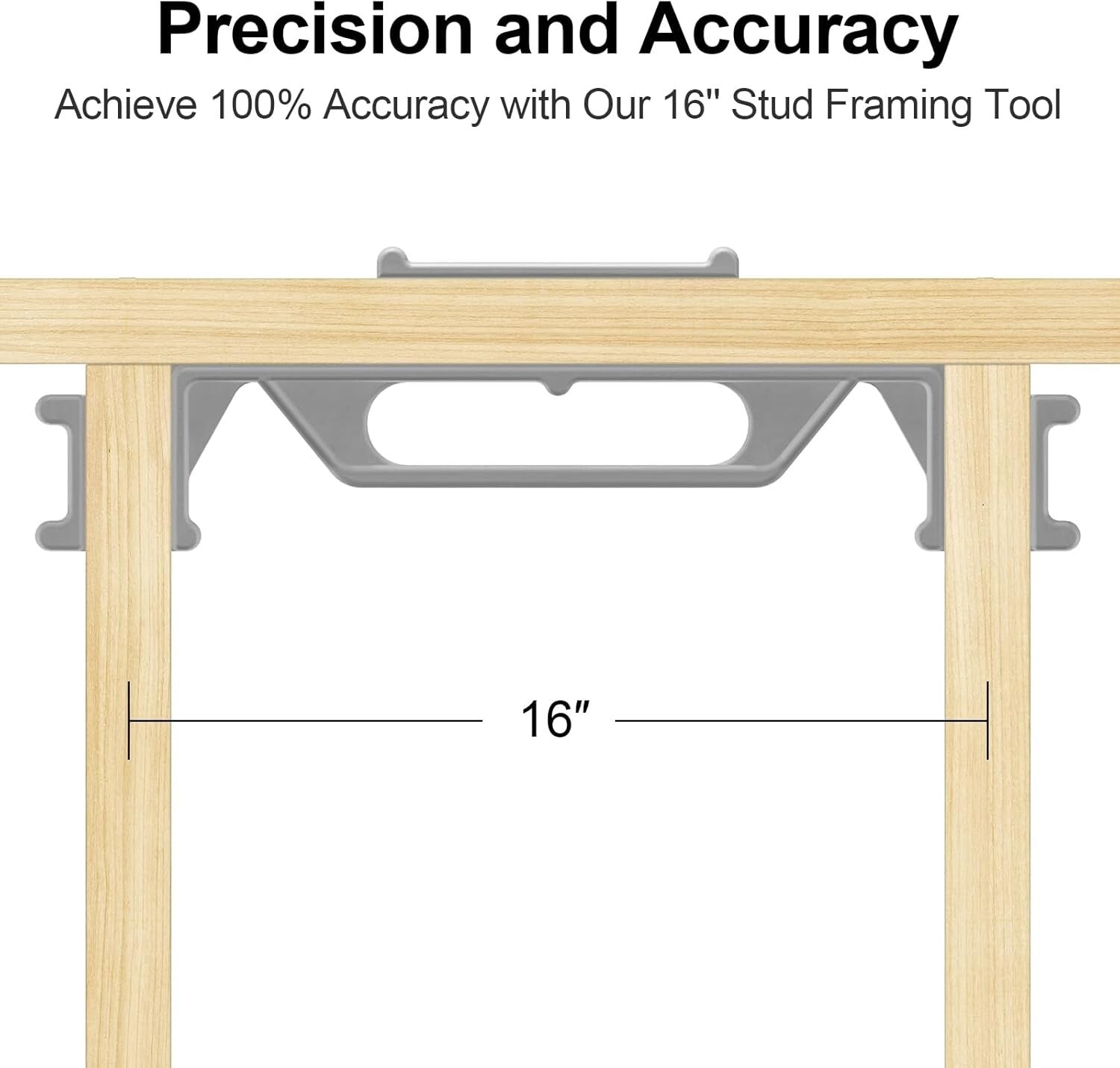 16-Inch Precision Framing Jig - 2-Piece Stud Layout Tool for Quick Measurements