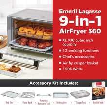 Load image into Gallery viewer, Emeril Everyday 360 Stainless Steel Air Fryer - 1500W, 9-in-1 Kitchen Essential