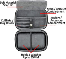 Load image into Gallery viewer, Stylish Watch Storage Gift Set: 6 Slot Leather Box &amp; Travel Case for Men &amp; Women