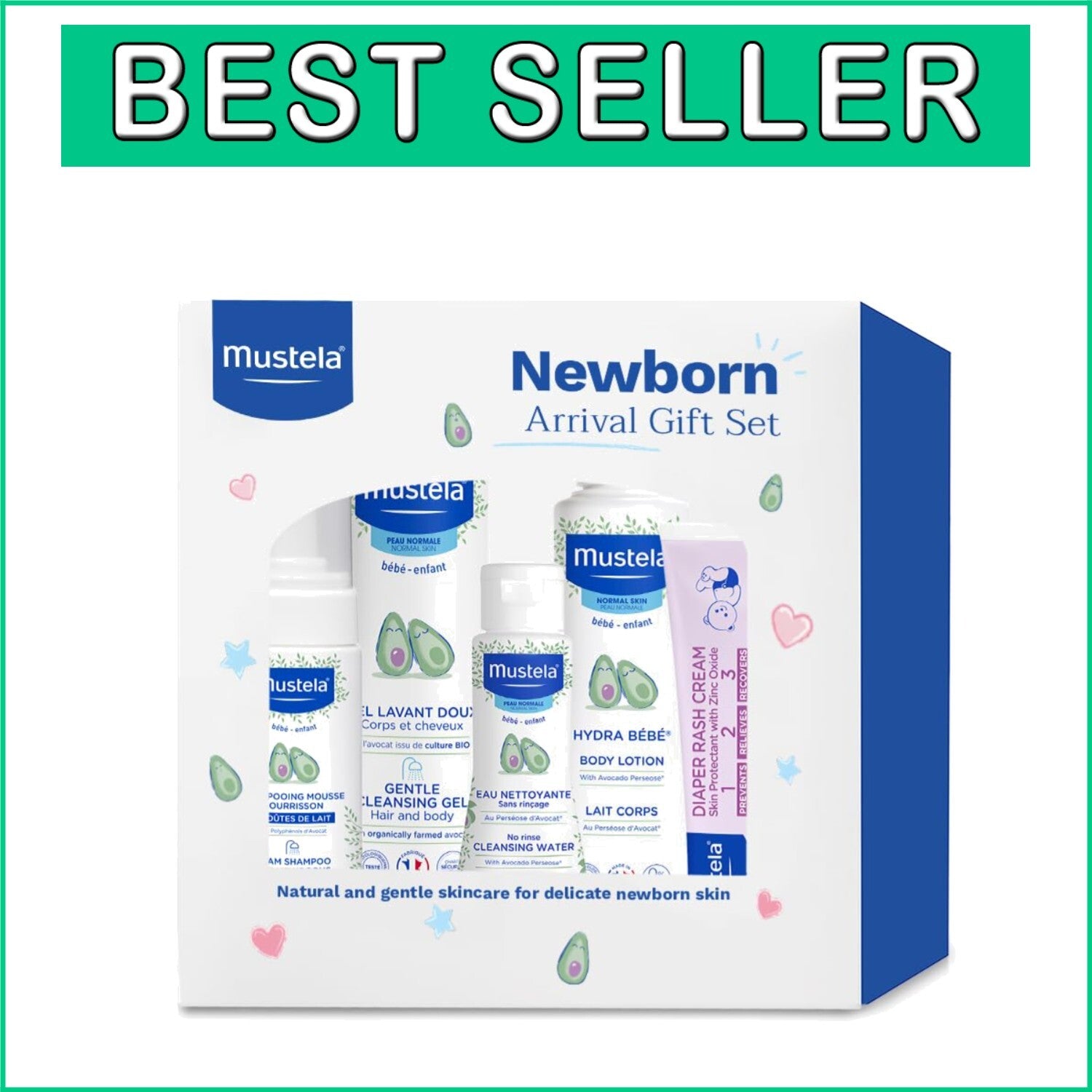 Luxurious Newborn Arrival Gift Set - 5 Plant-Based Bath & Skincare Essentials