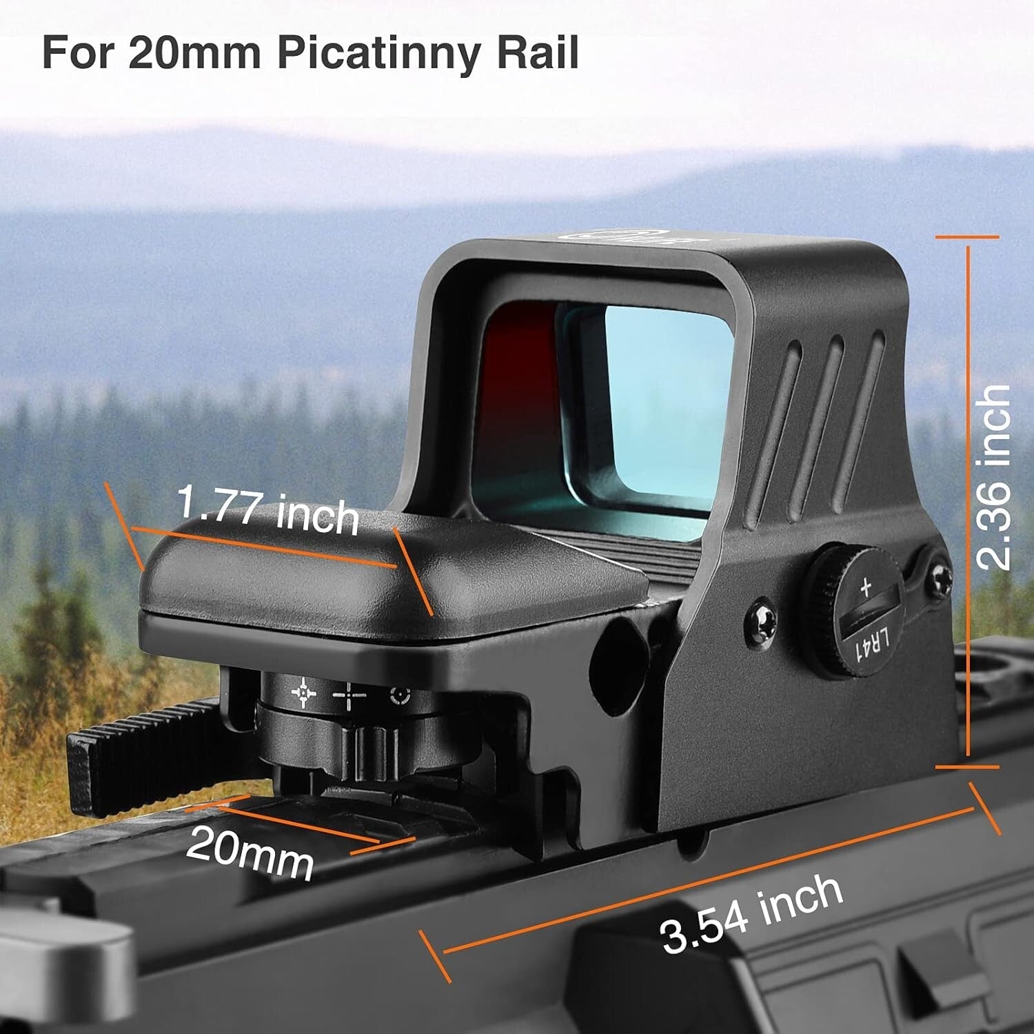 Quick-Detach Picatinny Red Dot Sight with Multiple Reticle System for Hunters