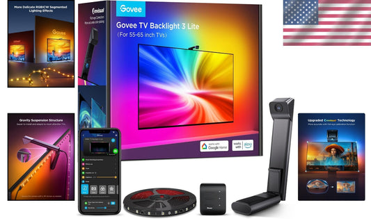 11.8ft Multicolor LED TV Backlight with Voice Control & Fish-Eye Sync Technology