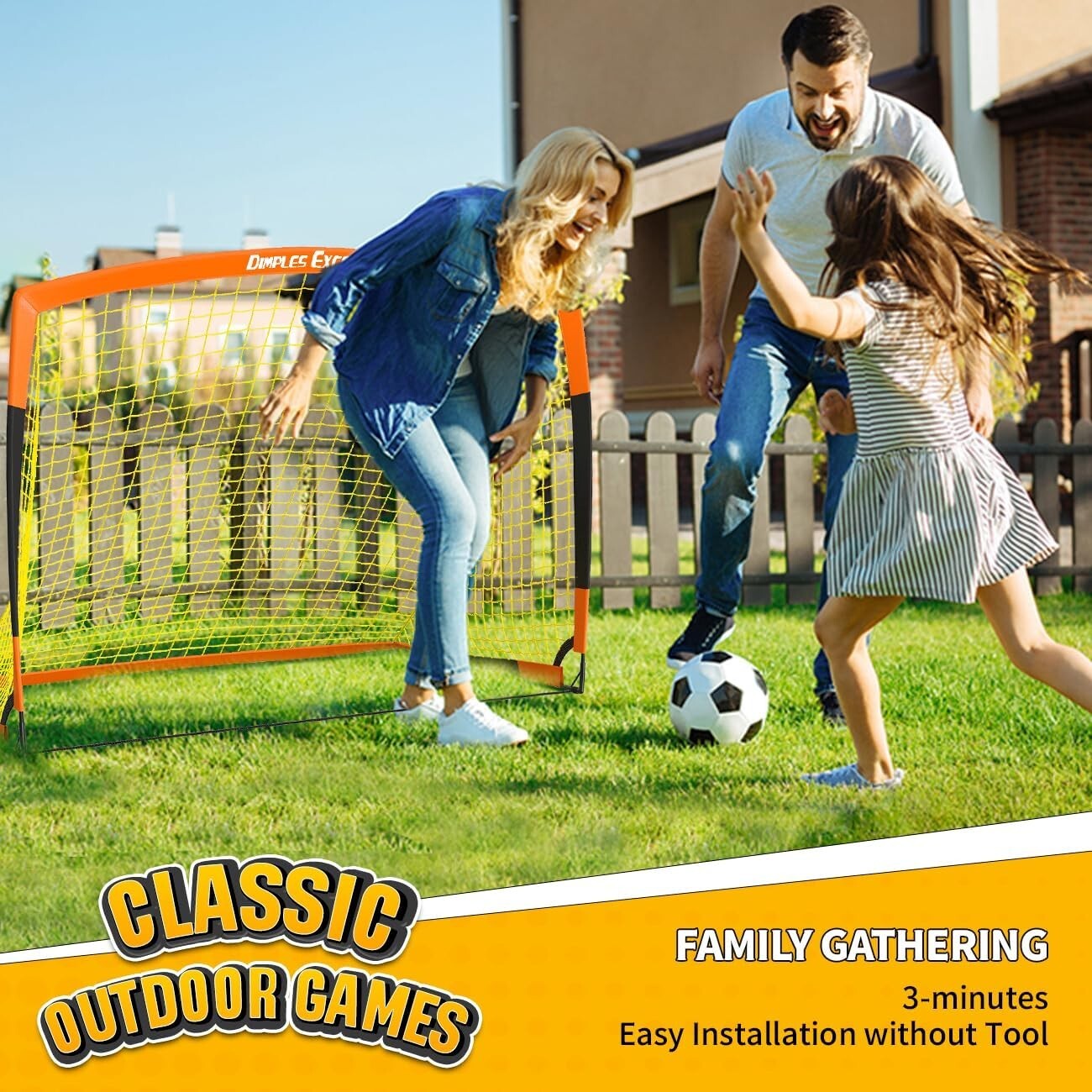 Eco-Friendly Backyard Soccer Goals for Kids | Age 6+ | (3x2.2, 5x3.6 FT)