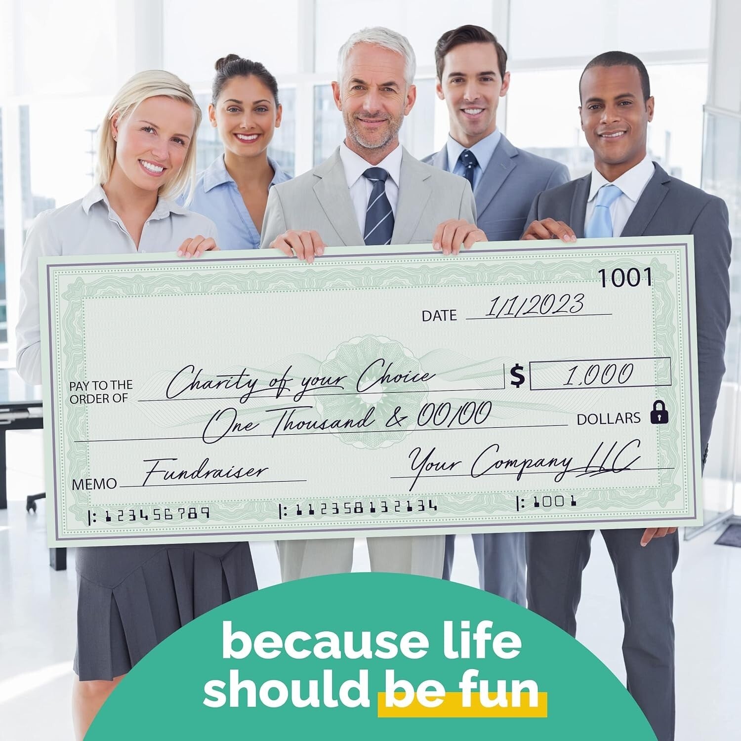 Giant 36x16 Dry Erase Big Check - Perfect for Memorable Presentations