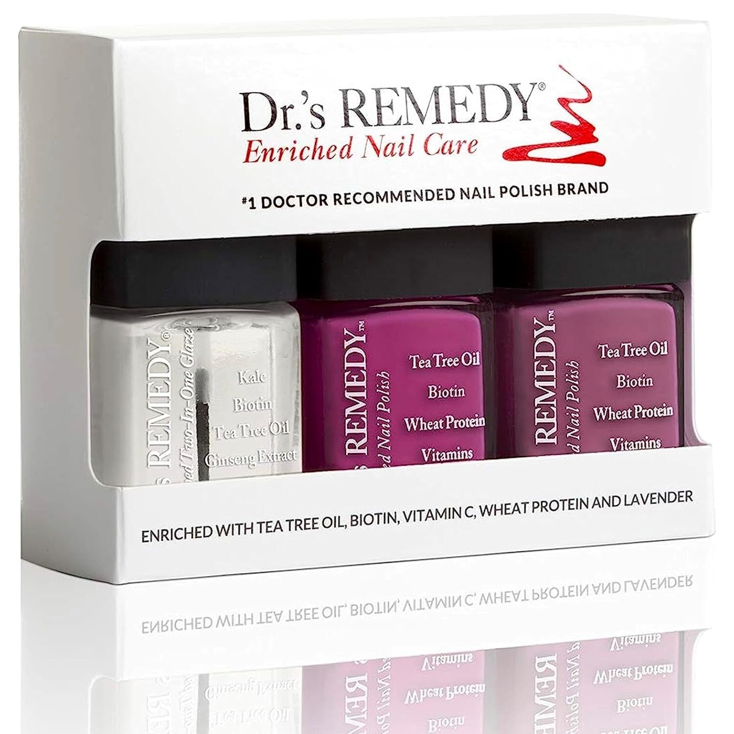 Dr’s Remedy 3-Pack Non-Toxic Nail Polish in BRILLIANT Berry - Quick Dry & Glossy
