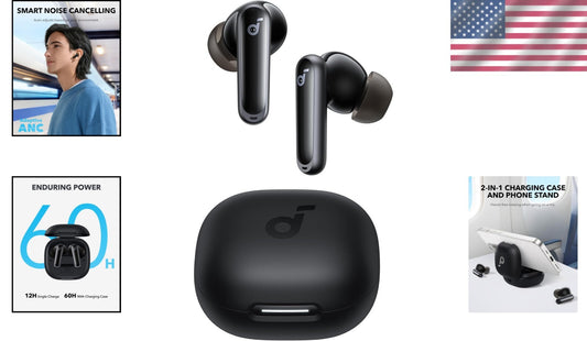 Advanced P40i Bluetooth 5.3 Earbuds with Adaptive Noise Cancelling & 2-in-1 Case
