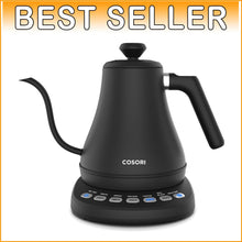 Load image into Gallery viewer, Black Electric Gooseneck Kettle: 0.8L with Precision Pour &amp; Temperature Control