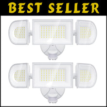 Load image into Gallery viewer, 9000 Lumens Bright Motion Sensor Flood Lights - 3 Adjustable Heads for Security