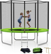 Load image into Gallery viewer, Premium 12FT Outdoor Trampoline with Safety Enclosure &amp; Ladder for Family Fun