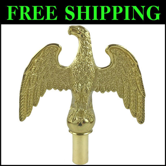 Decorative Gold Flagpole Eagle Topper, 7-Inch Wingspan for 15/16" to 1.25" Poles