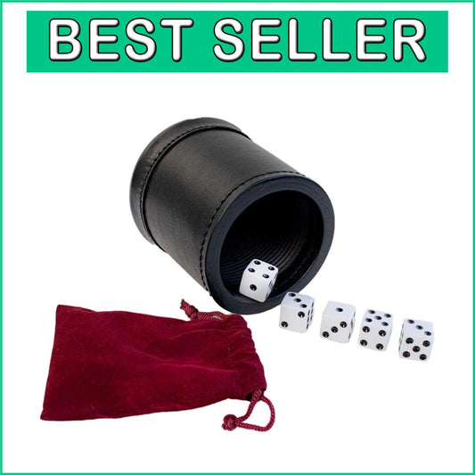 Professional Quality Dice Cup Set with 5 Dice – Ideal for Liar's Dice & Yahtzee