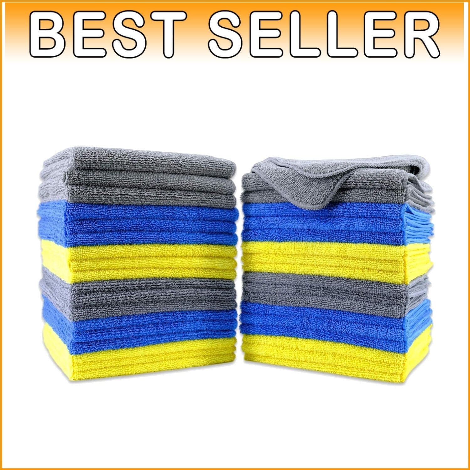 Efficient Microfiber Cleaning Towels, Lint-Free, 16x16, 36-Pack for Home & Auto