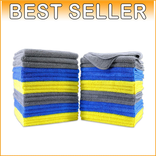 Efficient Microfiber Cleaning Towels, Lint-Free, 16x16, 36-Pack for Home & Auto