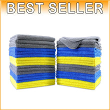 Load image into Gallery viewer, Efficient Microfiber Cleaning Towels, Lint-Free, 16x16, 36-Pack for Home &amp; Auto