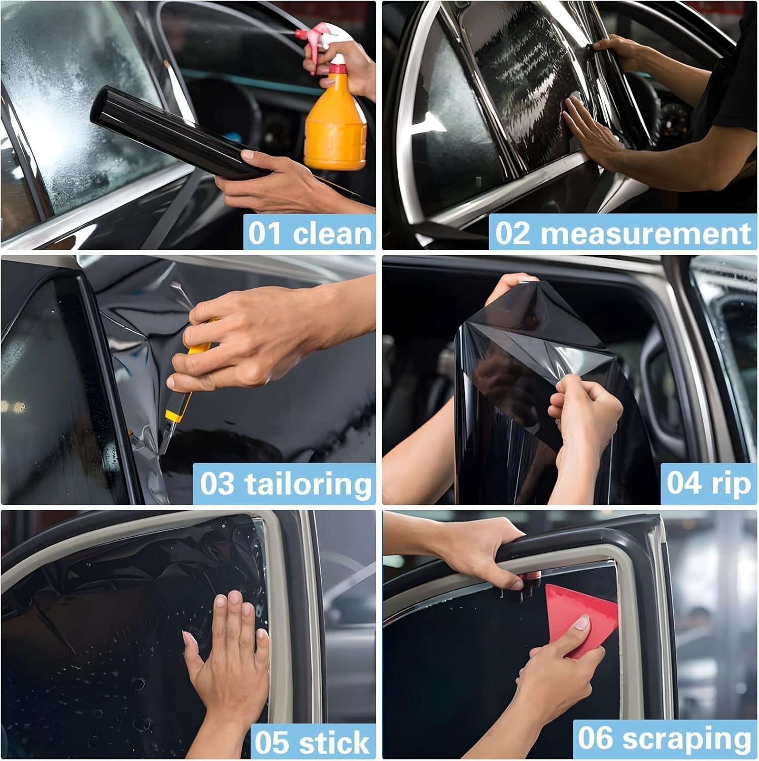 Car Privacy Window Tint Film - UV Block, Heat Resistant, Easy Install 30" x 15'