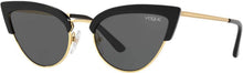 Load image into Gallery viewer, Trendy Cat Eye Sunglasses with Black Frame &amp; Grey Non-Polarized Lenses, 55mm