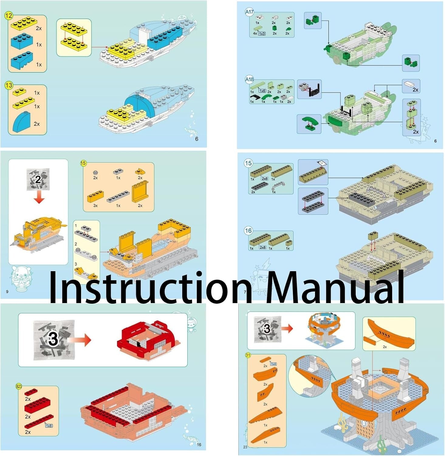 Building Block Octonauts Playset with Barnacles, Kwazii & 698 Bricks - Ages 8+