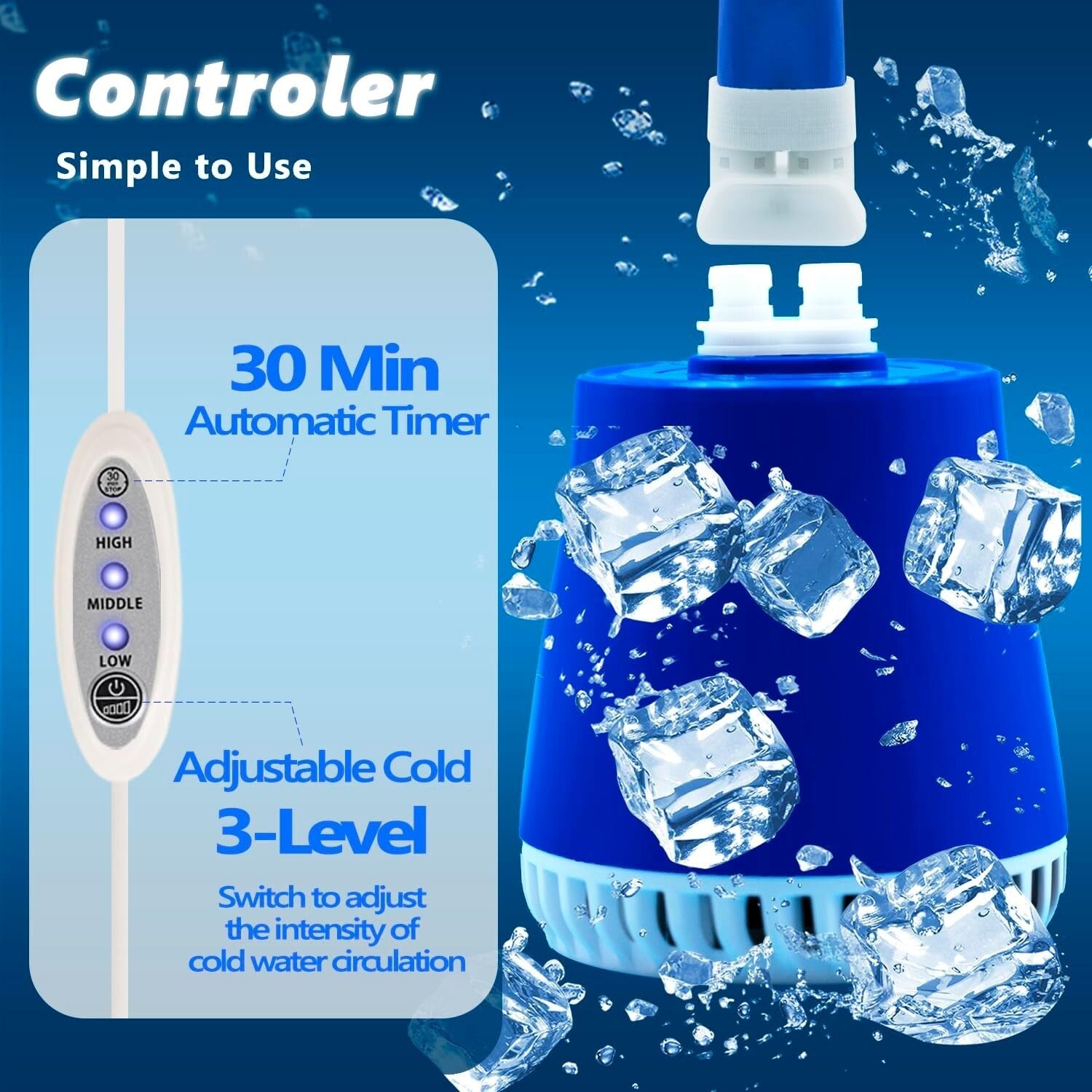 Ergonomic Cold Therapy System with 7 Programs for Knee Pain Relief and Swelling