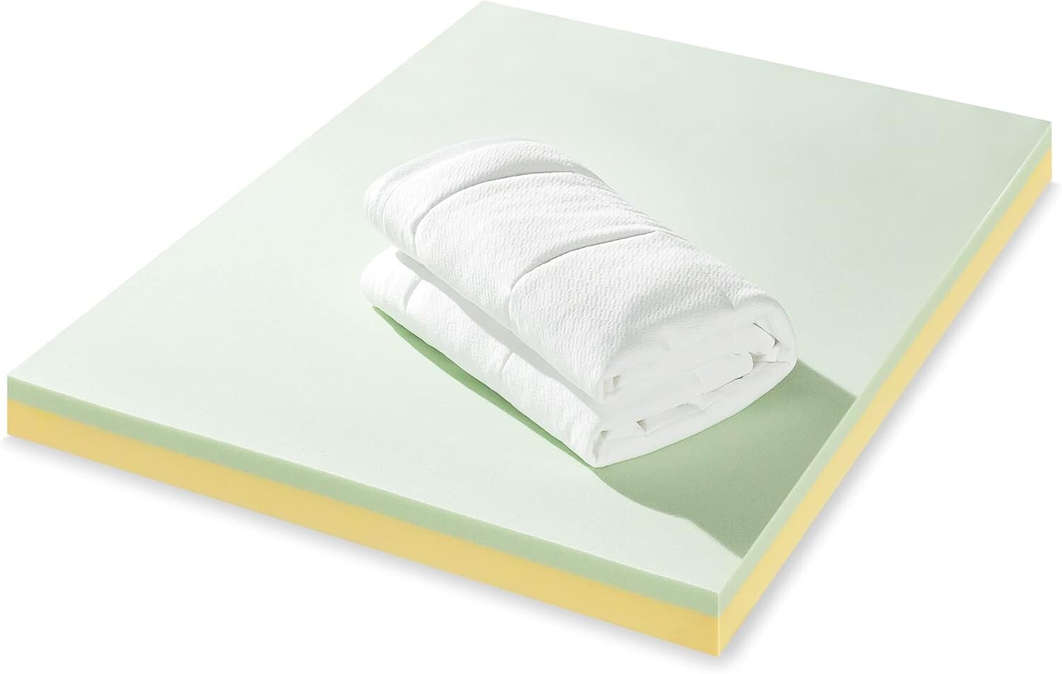 Twin Mattress Topper - 4-Inch Green Tea Infused Memory Foam for Better Sleep