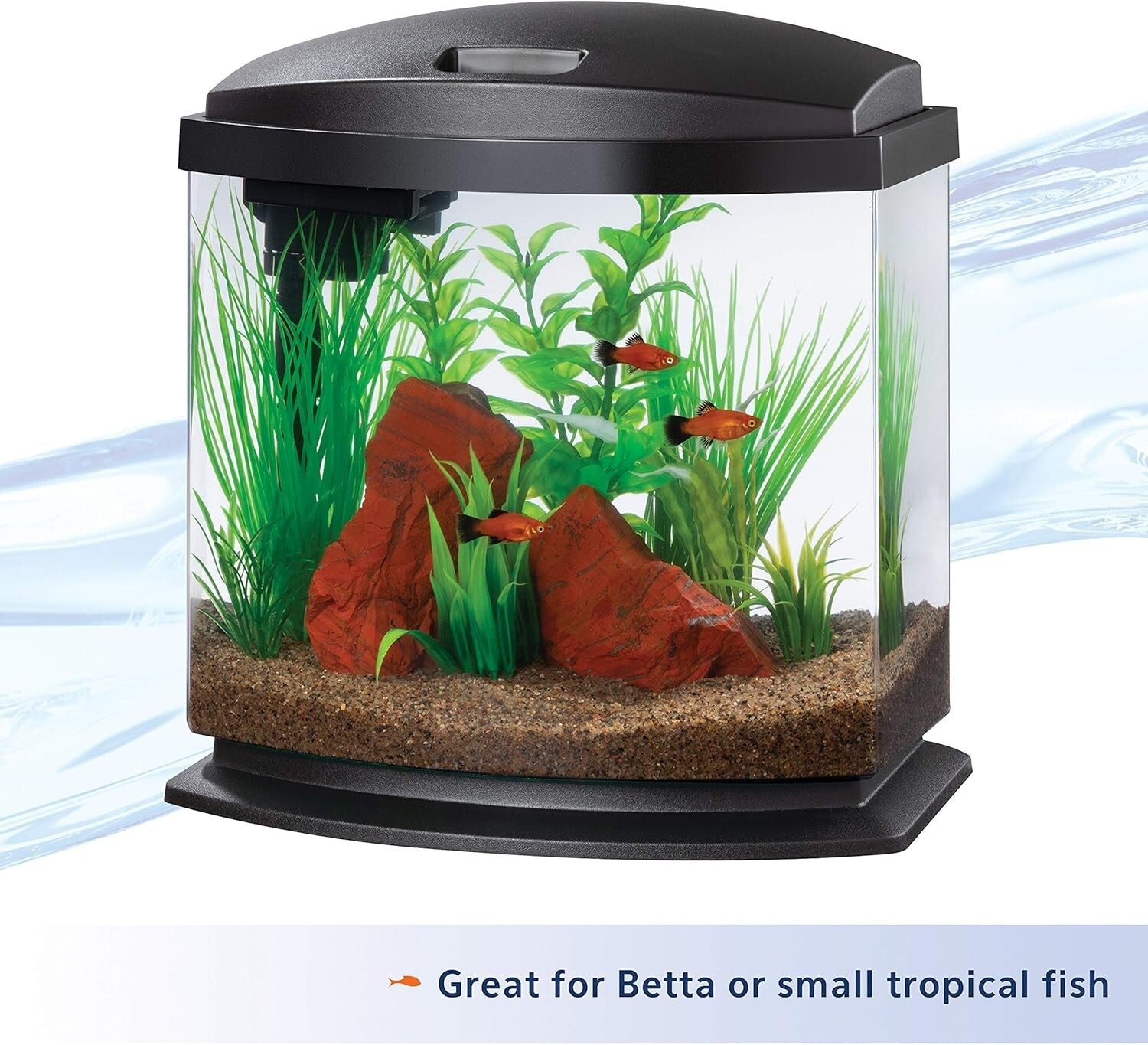 Acrylic Desk Aquarium Kit - 2.5 Gallon LED Fish Tank with SmartClean System