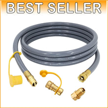 Load image into Gallery viewer, Heavy-Duty 12ft 1/2 Inch Natural Gas Hose with Quality Brass Fittings for Grills