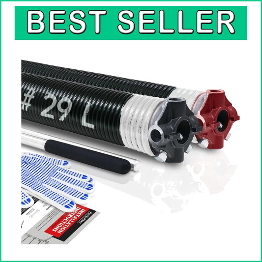 Durable 2" Garage Door Torsion Springs Set - 16,000 Cycles with Installation Kit