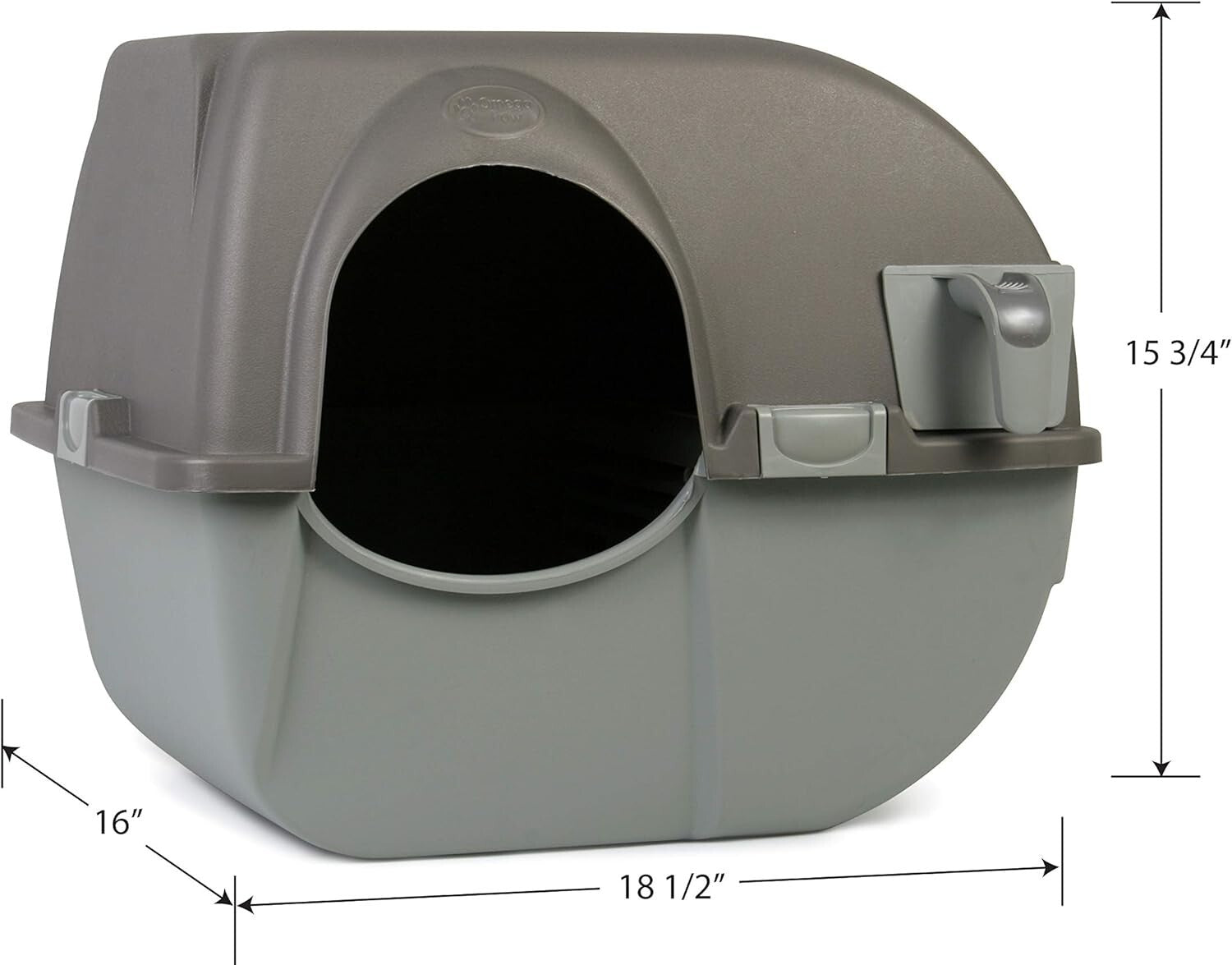 Effortless Grey Litter Box for Small to Medium Cats - No Electricity Needed