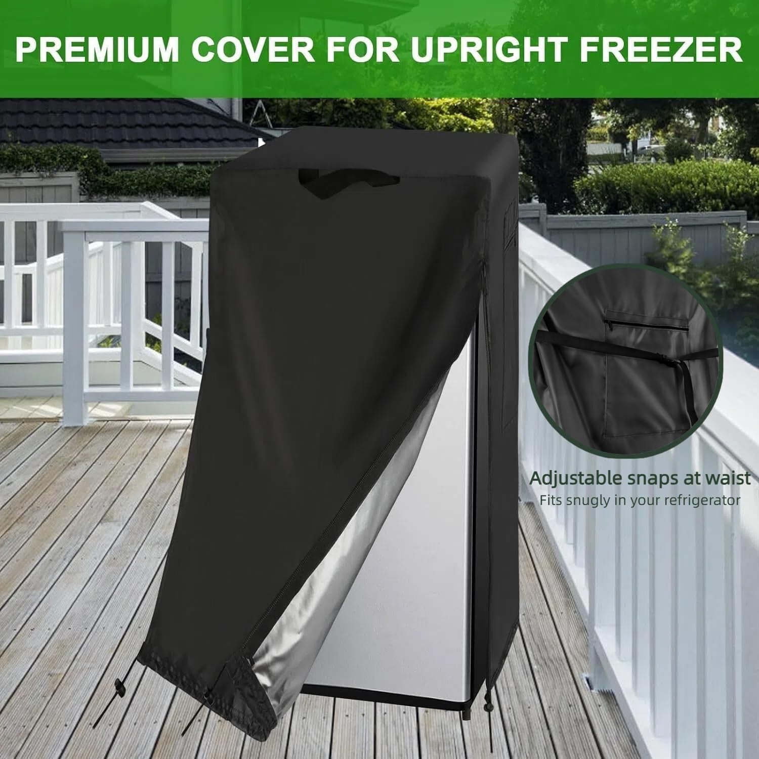 Durable Waterproof Refrigerator Cover - Dustproof and Fits Most Upright Freezers